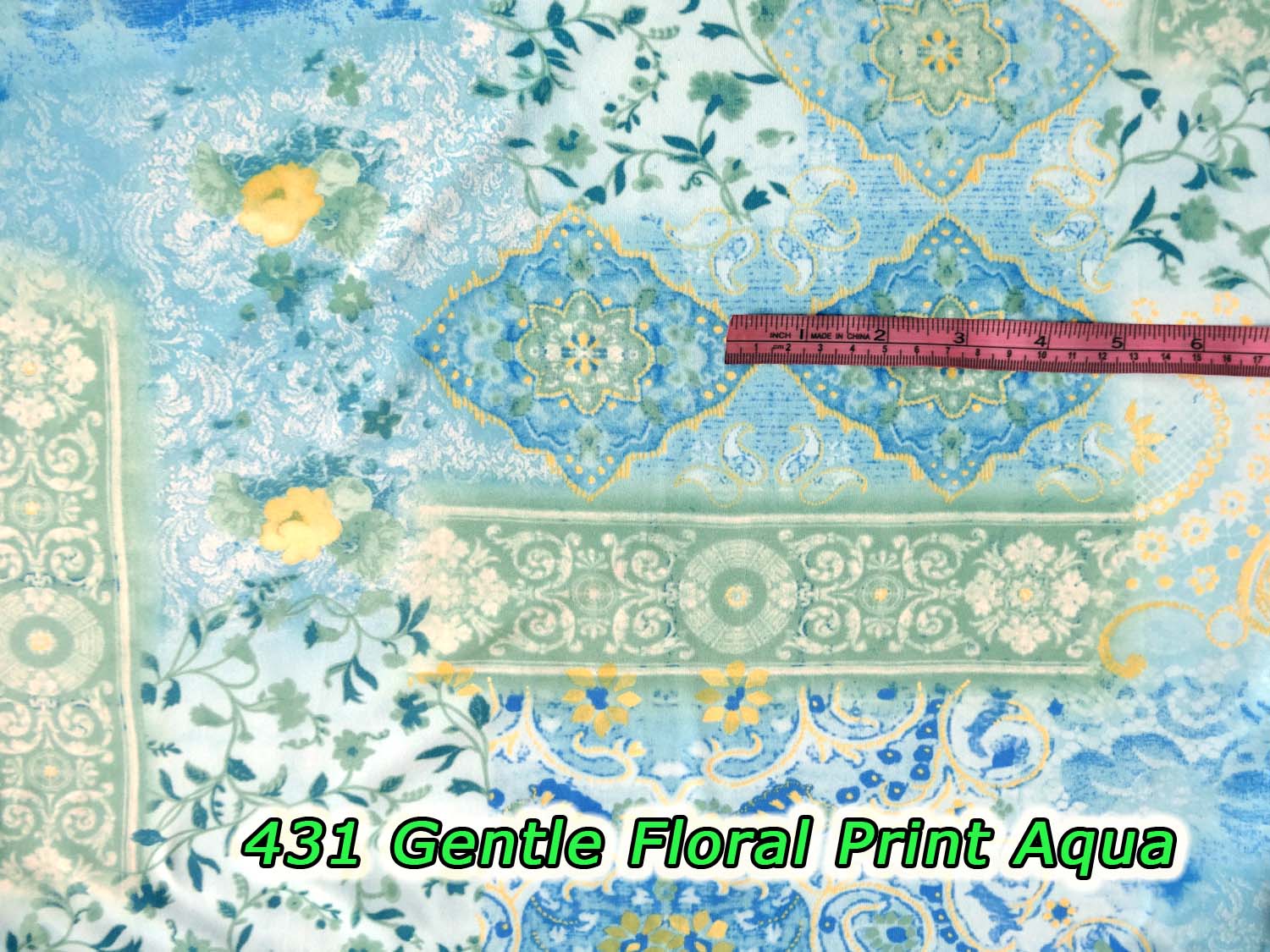 431 Gentle Floral Print Aqua