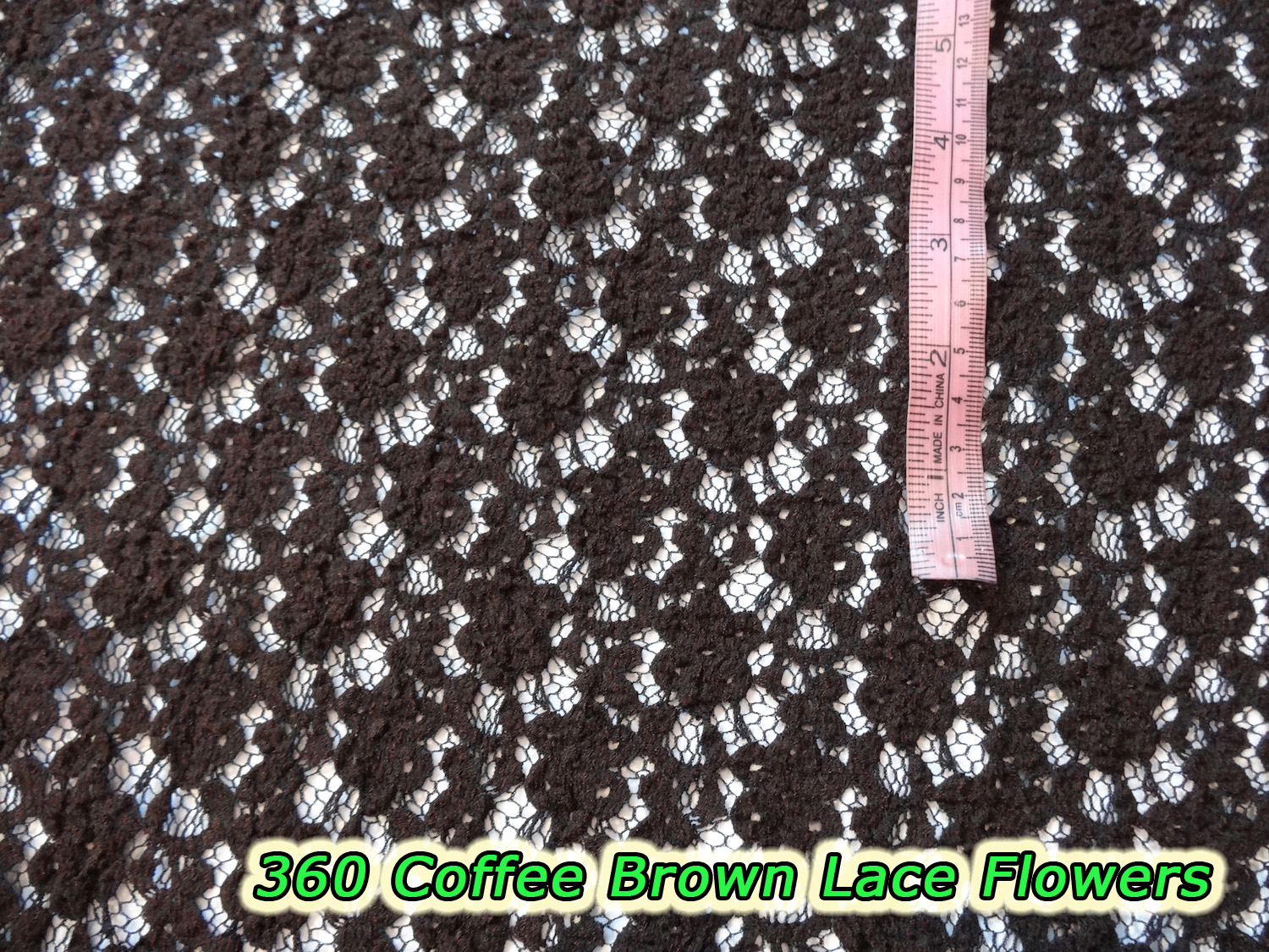 360 Coffee Brown Lace Flowers