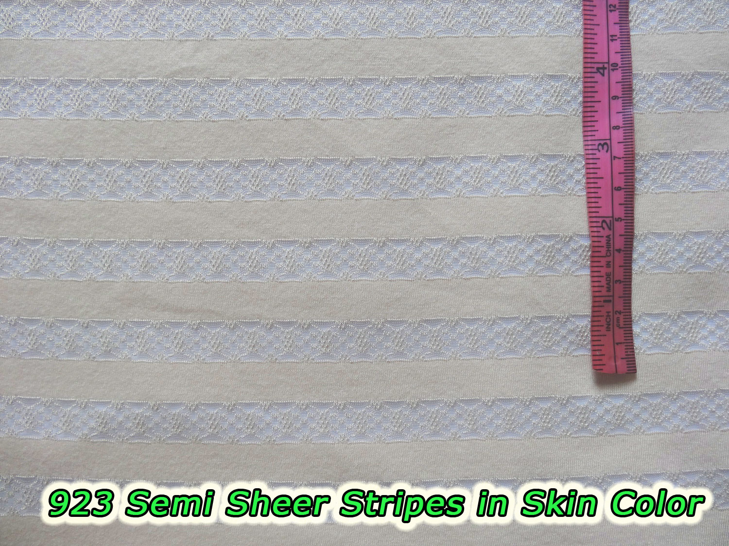 923 Semi Sheer Stripes in Skin Color