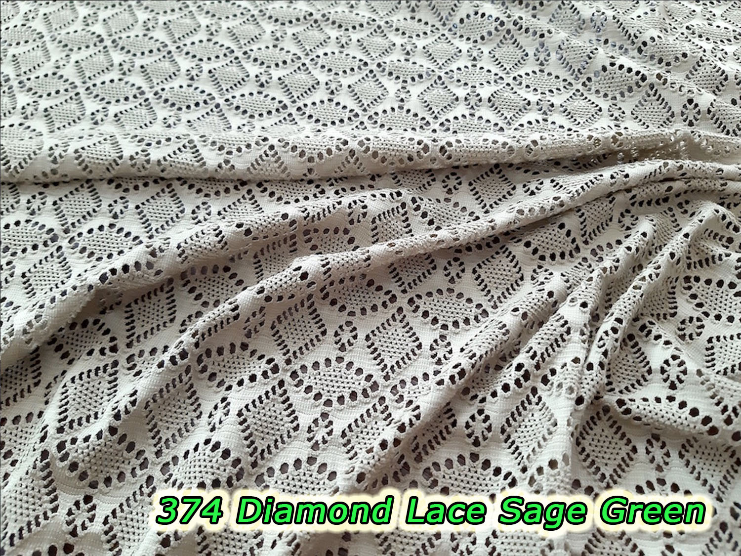 374 Diamond Lace Sage Green