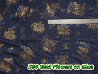 504 Gold Flowers on Blue