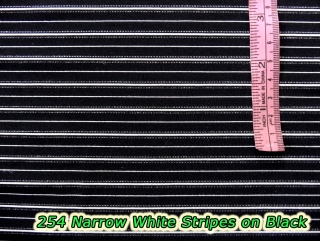 254 Narrow White Stripes on Black