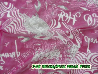 748 White/Pink Mesh Print